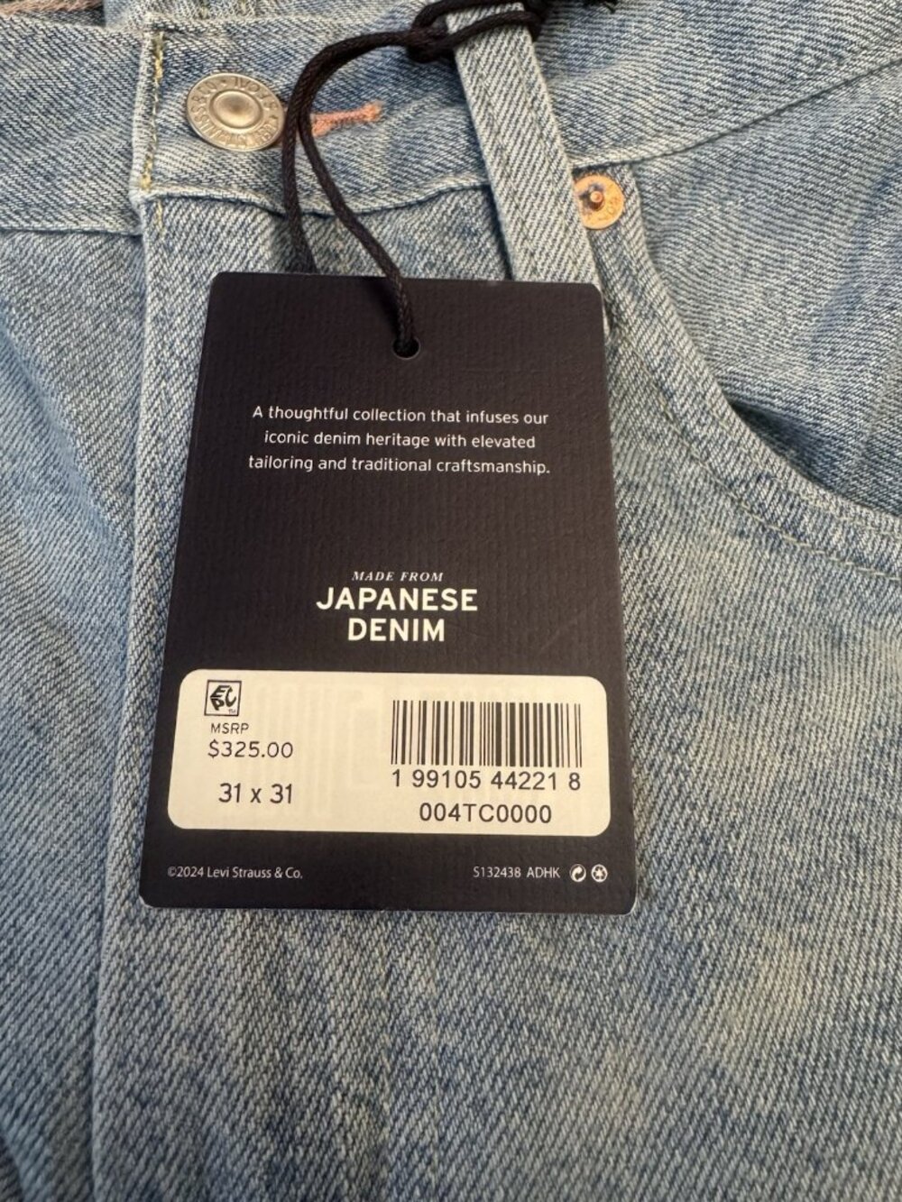New Levi's 31x31 Blue Label Women's Roper Jeans Barrel Made of Japan Medium Wash - Picture 9 of 10